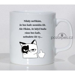 Hrneček bílý "Ráno bez kafe"
