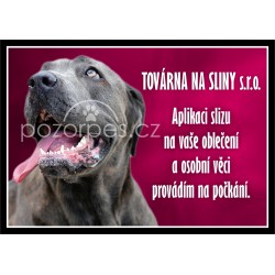 Tabulka TOVÁRNA NA SLINY- hliník
