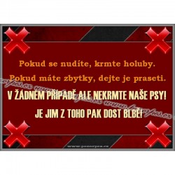 Tabulka NEKRMTE NAŠE PSY