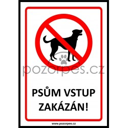 Tabulka PSŮM VSTUP ZAKÁZÁN