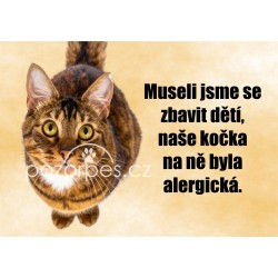 Tabulka KOČIČÍ ALERGIE