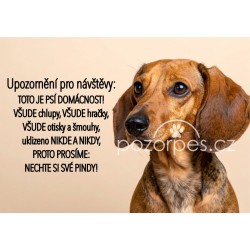 Tabulka UPOZORNĚNÍ PRO NÁVŠTĚVY hliník