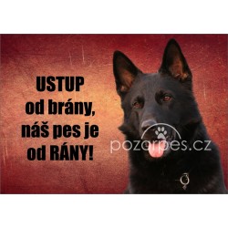 Tabulka USTUP OD BRÁNY hliník