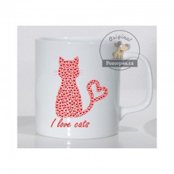 Hrnek bílý - I LOVE CATS
