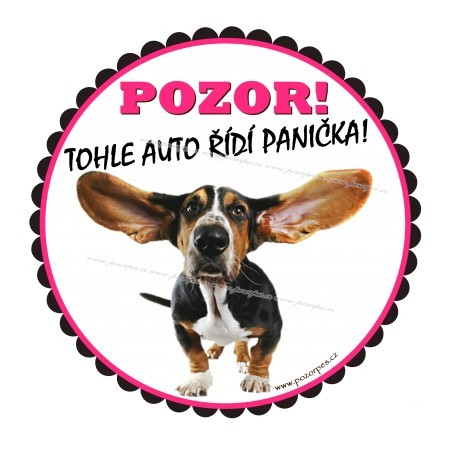 Samolepa na auto ŘÍDÍ PANIČKA 19CM