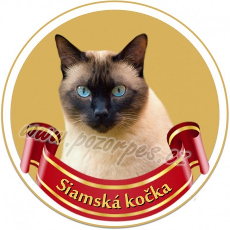 SIAMSKÁ KOČKA - samolepa na auto19cm