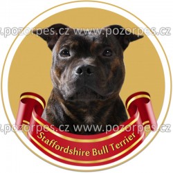 Stafordširský bulteriér- samolepa na auto19cm