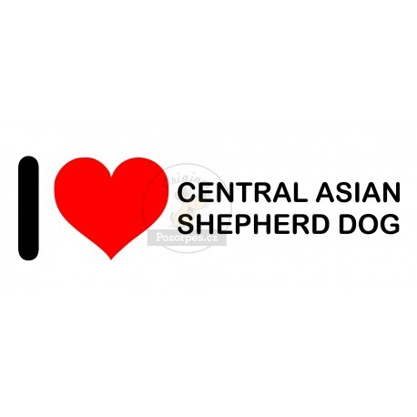 Samolepka na auto I LOVE CENTRAL ASIAN SHEPHERD DOG