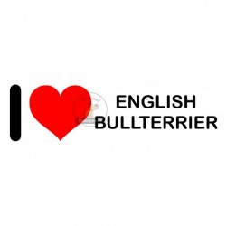 Samolepka na auto I LOVE ENGLISH BULLTERRIER