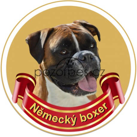 NĚMECKÝ BOXER - samolepa na auto19cm