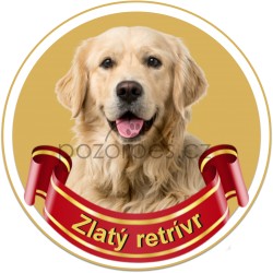 ZLATÝ RETRÍVR - samolepa na auto19cm/3ks